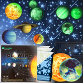 LiderStar glow stars and planets ceiling blue for calming bedtime space exploration.