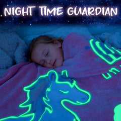 Liderstar kids bedroom unicorn blanket draped on bed for cute decor.
