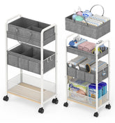 LIDTOP 2in1 baby diaper caddy with 3-tier cart offering large nursery storage flexibility