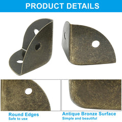 LifCratms bronze triangle corner guard installed on a wooden box.