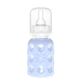 Lifefactory borosilicate glass baby bottle with protective sleeve for durable use