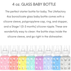 Lifefactory borosilicate glass bottle delivers durable clarity.