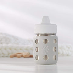 Lifefactory bottle shown for dishwasher-safe cleaning and durable, break-resistant construction