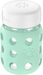 Lifefactory bottle flat cap mint demonstrates secure, spill-free sealing during on-the-go feeding