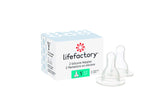 LifeFactory Nipples Y Cut 2pk with natural shape for comfortable bottle feeding