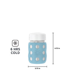 Lifefactory denim sleeve on bottle enhances durability and grip