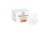Lifefactory Stage 3 nipple 2-pack vented design supports steady feeding.