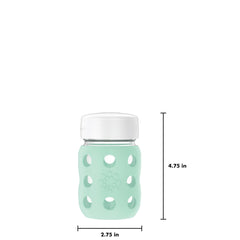 Lifefactory wide-neck bottle fill-easy image highlights wide opening and simple cleaning