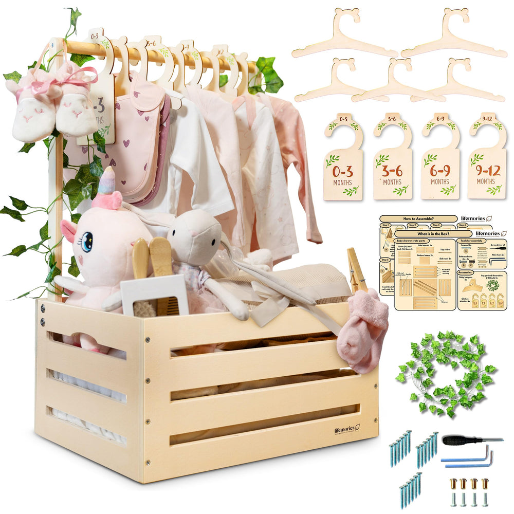 lifemories wooden baby shower crate closet shows sturdy nursery storage option