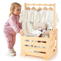 Lifesnug wooden baby shower crate on wheels for easy gifting and display.
