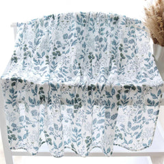 LifeTree 47x47 swaddle blanket with blue-white porcelain design brightens nursery