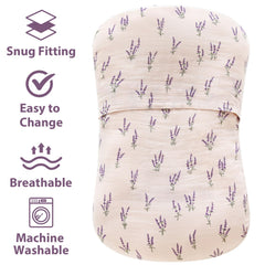 LifeTree soft organic cotton cover provides gentle touch for delicate newborn skin.