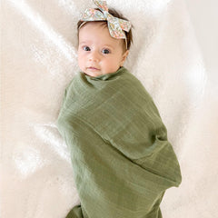 LifeTree 47x47 flat lay shows large size for swaddling and lounging.