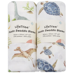 LifeTree muslin swaddle sea turtle blanket offers gentle softness for baby sleep