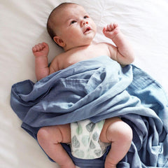 LifeTree muslin swaddle solid color teal offers versatile, breathable wrap for naps and outings.