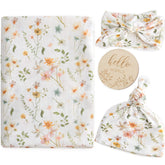 LifeTree newborn swaddle wildflower blanket demonstrates breathable fabric for cozy daytime naps.