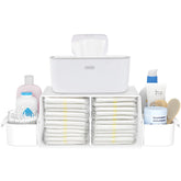Lifewit baby diaper caddy front view keeps essentials within reach.
