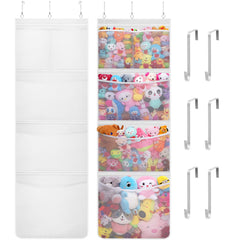 Lifewit stuffed animal storage over-the-door organizer neatly contains toys for easy access