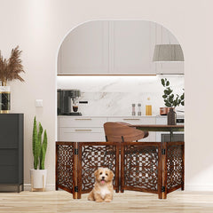 Lightnpro foldable gate at doorway shows adjustable width for doorframe navigation.