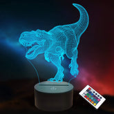 Lightzz dinosaur 3D T-Rex night light base provides colorful ambient glow.