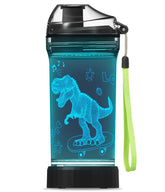 Lightzz Kids Water Bottle featuring dinosaur 3D illusion for engaging hydration.
