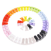 LIHAO pacifier clips 50pcs in ten colors for easy DIY baby accessories.