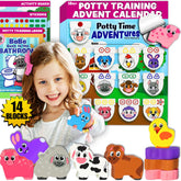 LIL ADVENTS 14pc wooden stacking blocks farm animals for cooperative play and fine motor practice.