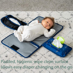 Lil Fox portable diaper pad with wipes pocket keeps essentials organized