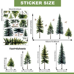 Lilacanthara pine tree wall decal with birds adds natural charm to nursery or kid's room.