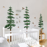 Lilacanthara pine trees wall decal with tall pines creating calm nursery backdrop