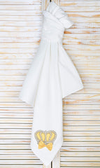 Lilax baby girl newborn jewels crown swaddle blanket yellow, nursery scene showcases royal charm.