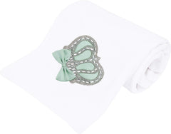 Lilax baby girl newborn Jewels Crown Swaddle closeup stone detailing boosts regal style and comfort