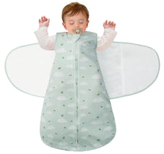 LILBESTIE swaddle sleep sack with wings demonstrates secure wrap for peaceful sleep.