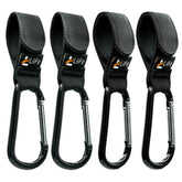 LilFe 4pcs stroller hooks pack clip-on for hands-free carrying on walks.