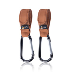 LilFe stroller hooks handle clip for hands-free strolling and bag organization.