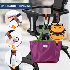 LilFe stroller hooks securely hang diaper bags and purses on the go
