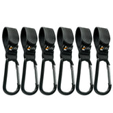 LilFe 6 Pcs stroller hooks on handle for hands-free strolling with bags.