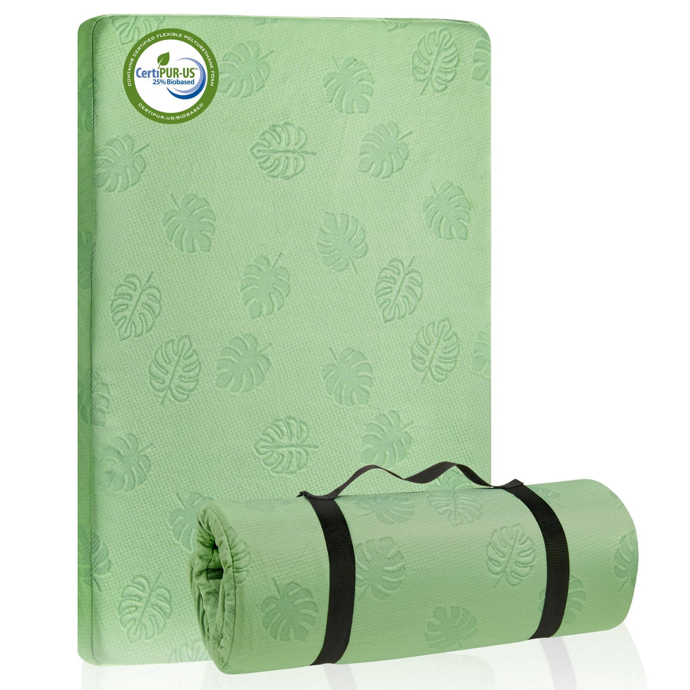 Lilian&Gema Pack and Play Mattress folded with handle for easy travel and on-the-go rest