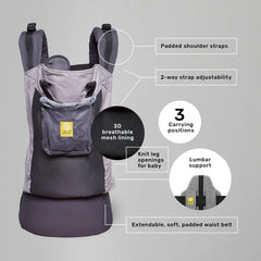 LILLEbaby CarryOn Airflow close-up of breathable mesh fabric for cooler carry.