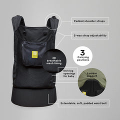 LILLEbaby CarryOn breathable mesh lining keeps you and baby cool.