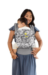 LILLEbaby Complete Airflow front-facing carrier provides ergonomic support for tiny infants during exploration.