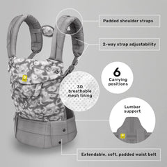 LILLEbaby Complete Airflow lumbar-support back panel helps distribute weight for longer, comfortable wear.