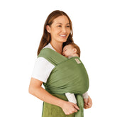 lillebaby dragonfly wrap moss front view offers easy wear and secure infant support.