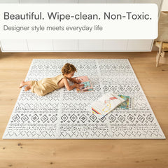 Lillefolk waterproof EVA foam surface cleans easily with a damp cloth
