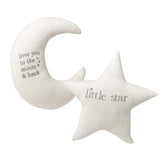 Lillian Rose star-moon nursery pillow set front view for versatile gender-neutral decor.