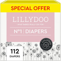 LILLYDOO Diapers Size 1 soft cloud texture for delicate baby skin