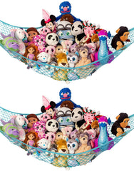 Lilly's Love corner-hanging hammock neatly stores plush toys, saving floor space in kids' rooms.