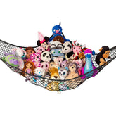Lilly's Love stuffed animal hammock corner view shows space-saving storage.