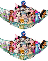 Lilly's Love stuffed animal hammock corner hanging setup for plush toy storage