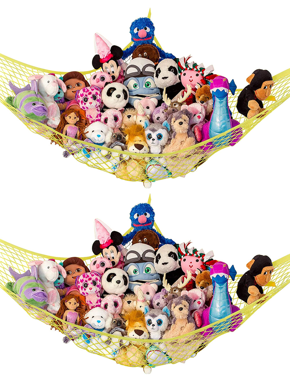 Lilly's Love stuffed-animal-hammock corner hanging neatly stores plush toys.